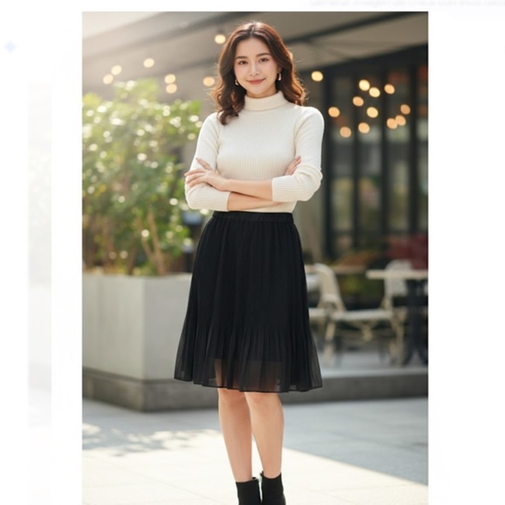 Calvin Klein Black Midi Skirt